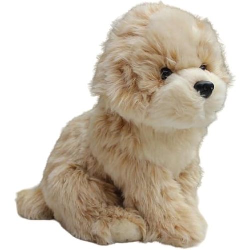 10.6" Realistic Shih Tzu Plush Stuffed Animal, Brown Poodle Puppy Dog Stuffed Animal Home Decor Gift for Girls Boys