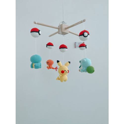 Portable Crib / Pokemon Pikachu and Friends Crochet Baby Mobile Set / Nursery Decoration / Crochet Mobile / Unique Gift - Etsy