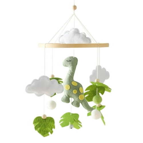 Zmeidao Clearance Dinosaur Baby Mobile for Crib | Baby Nursery Dinosaur Mobile | Gender Neutral Baby Stuff for Dinosaur Theme Nursery | Handmade Felt Hanging Dino and Mountain Room Decor