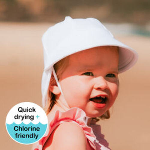 Kids Legionnaire UPF50+ Swim Hat - White - 47cm / 6-12 months / S