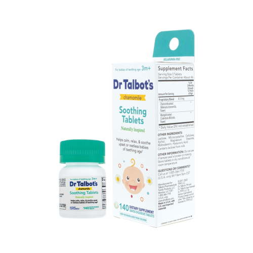 Dr. Talbot's Chamomile Soothing Tablets for Teething Infants, Herbal Supplement, 140 Count HSA/FSA Eligible
