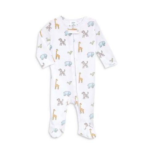 Unisex Animals Print Comfort Zip Front Footie - Baby