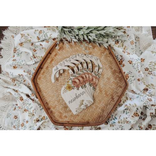 Vintage Rose Hibiscus Baby Wood Closet Dividers Nursery Closet Clothes Organizer Wood Clothes Divider Baby Wardrobe Dividers New Mom