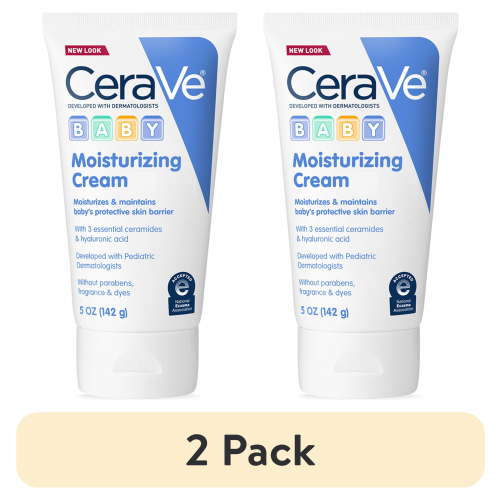 (2 pack) CeraVe Baby Moisturizing Cream, Gentle Hydrating Moisturizer for Baby and Toddler, 5 oz