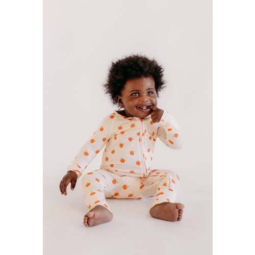 Infant Romper in Peaches