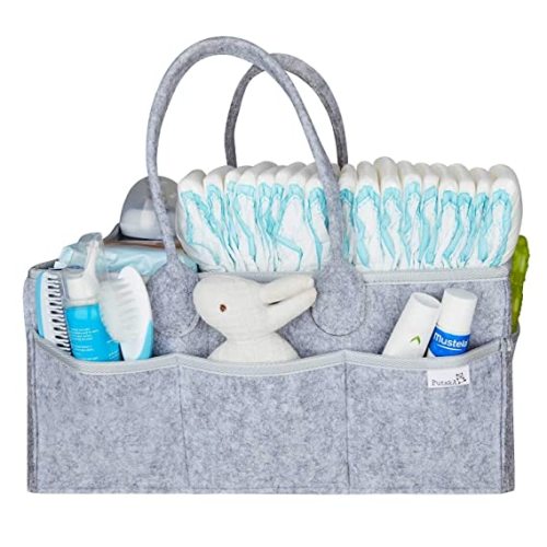 Putska Baby Diaper Caddy Organizer - Gift Registry For Baby Shower, Nursery Organizer, Neutral Baby Gift Basket, Changing Table Organizer (Diaper Caddy)