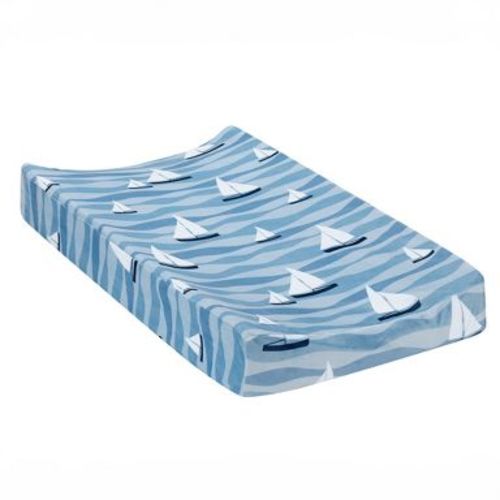 Lambs & Ivy Little Skipper Nautical Ocean Sailboat Soft Changing Pad Cover