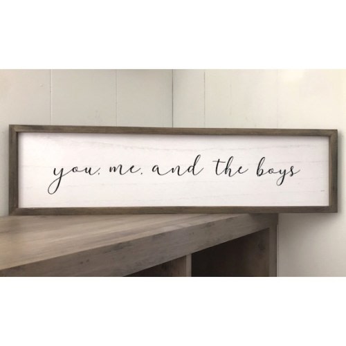You Me and The Boys Sign - Living Room Sign - Wall Decor - Wall Art - Wood Framed Signs - Sons
