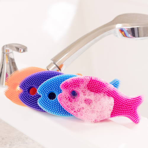 Silicone Fish Bath Scrub - Best Baby Toys & Gifts for Ages 0 to 3