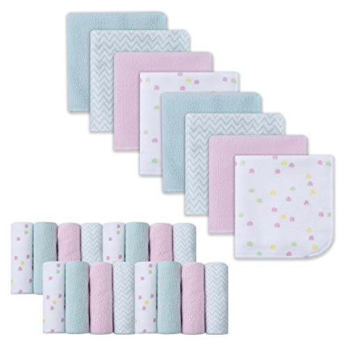 Softan Baby Washcloths, 24Pack Baby Wash Cloths Extra Soft & Ultra Absorbent, Baby Towels and Washcloths Face Towel Unisex for Boys Girls Face & Body, Washclothes Gentle on Sensitive Skin, 9''x 9''
