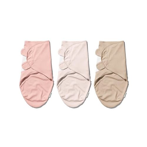 Ouch Baby Organic Cotton Swaddle Wrap, Improves Sleep & Calms Startle Response, Easy Adjustable Velcro Swaddle For Newborn Boys & Girls, 100% Knitted Cotton, 0-3 Months, Pack Of 3 (Nordic Edition 2)