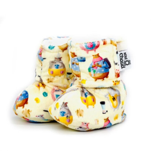 Pantoufles à velcro - 0-3 mois Ours en cuisine