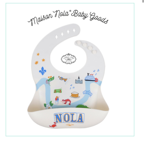 Nola Map Silicone Bib - ZukaBaby