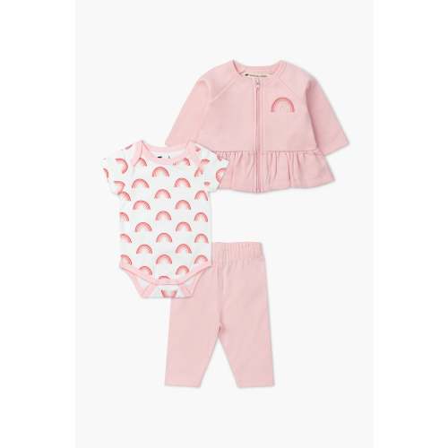 3-Piece Zip Peplum Set - Organic Baby Clothes - Monica + Andy
