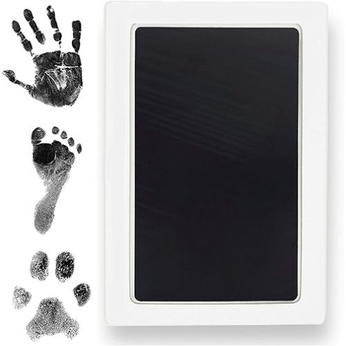 Extra Large Clean Touch Ink Pad for Baby Handprints and Footprints – Inkless Infant Hand & Foot Stamp – Safe for Babies, Doesn’t Touch Skin – Perfect Family Memory or Gift by Tiny Gifts, Black