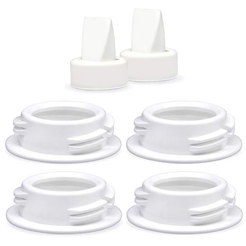 Maymom Baby Bottle Thread Changer; Allow Spectra S1 S2 Pumps Wide Mouth Flanges to be Compatible with Medela Bottles; Incl. Duckbills