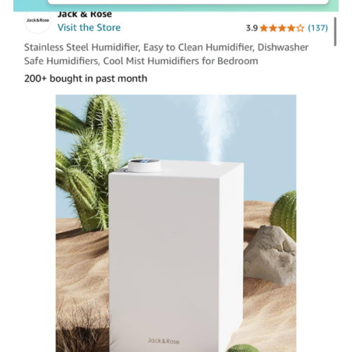 Amazon.com: Stainless Steel Humidifier, Easy to Clean Humidifier, Dishwasher Safe Humidifiers, Cool Mist Humidifiers for Bedroom : Home & Kitchen