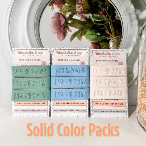 Solid Silicone Bottle Labels 3 Pack ,Baby Bottle Label, Sippy Cup Label, Personalized Labels, Daycare Labels, Stocking Stuffer