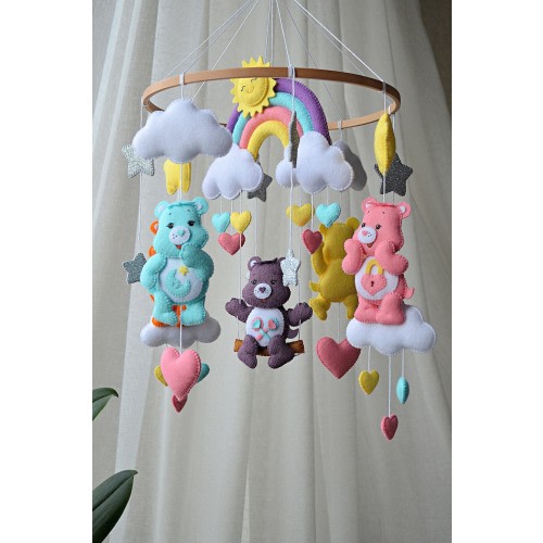 Care Bears baby mobile, Care Bears felt toys