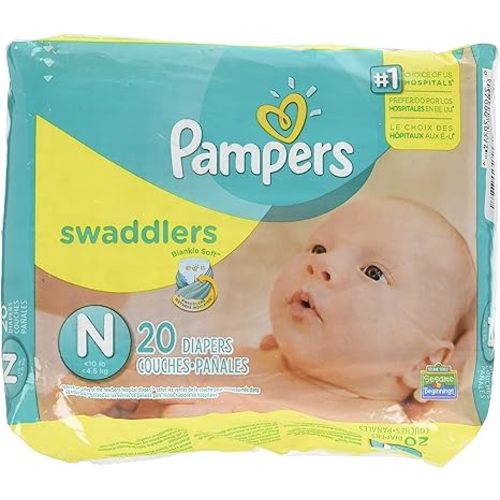 Pampers Swaddlers Diapers, Newborn (Up to 10 lbs.), 20 Count