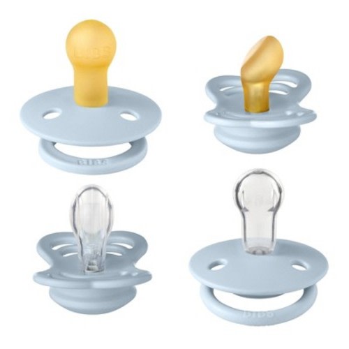 Bibs Try-It Silicone & Latex Pacifier Collection - 4pk, Color: Baby Blue