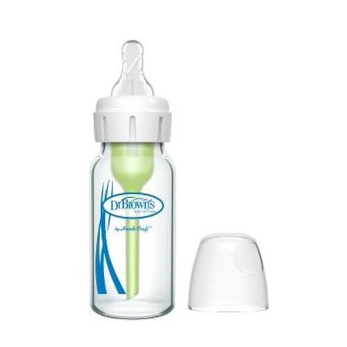 Dr. Brown's 4oz Anti-colic Options+ Narrow Glass Baby Bottle With Level 1 Slow Flow Nipple - 0m+