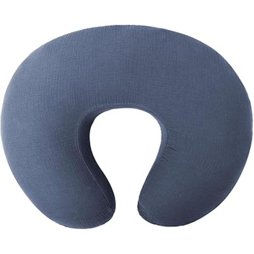 Owlowla Muslin Nursing Pillow Cover,Soft Cotton Nursing Cover Fits Breastfeeding Pillow for Baby Boy Girl(Navy Blue)