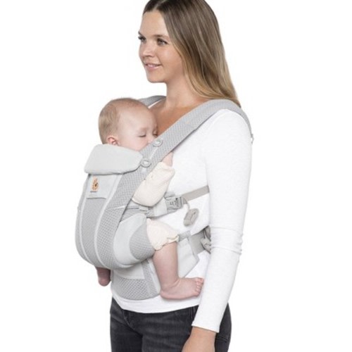 Ergobaby Omni Breeze All Carry Positions Breathable Mesh Baby Carrier for Newborn to Toddler - Pearl Gray