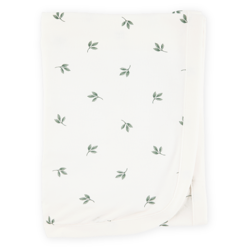 Baby Leaf Print PurelySoft Blanket - Ivory