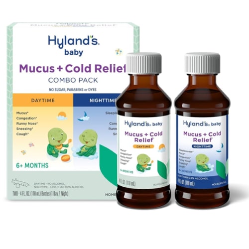 Hyland's Baby Mucus and Cold Relief, Day and Night Value Pack, Infant And Baby Cold Medicine, Decongestant And Cough Relief, 8 Fl Oz