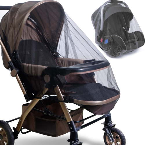 Travel Stroller Mosquito Net (2 Pack) - Breathable Durable Fine Mesh Insect Barrier, Universal Fit for Portable Cribs, Playards, Bassinets & Strollers