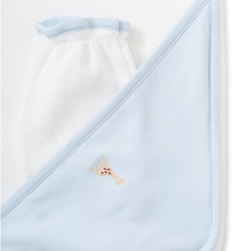 Sophie la girafe Blue Hooded Towel & Mitt Set