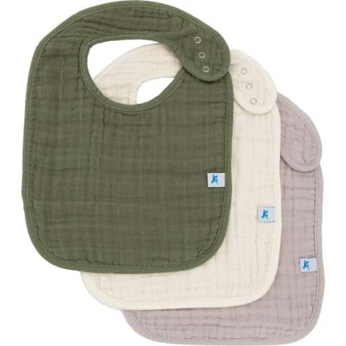 Cotton Muslin Classic Bib, Fern 2 (Pack Of 3) - Little Unicorn | Maisonette