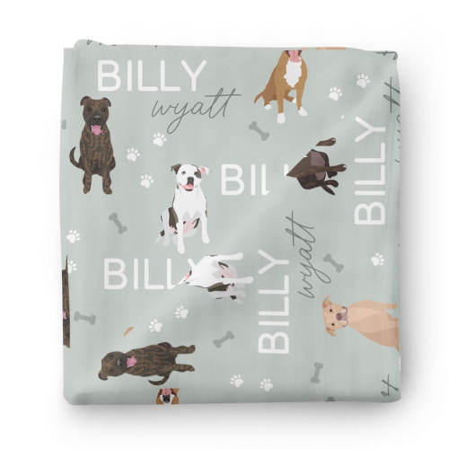 Personalized Baby Name Swaddle Blanket | Dog Breeds