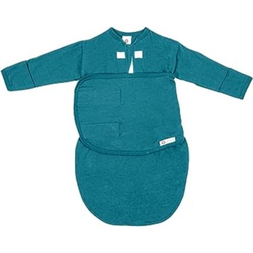 embe Baby Eczema Sleep Aid Sleeper Sack for Babies 0-3 Months, 6-14 lbs | Swaddle With Fold Over No Scratch Mittens Attached | No Scratch Sleeves Baby - [Spruce]