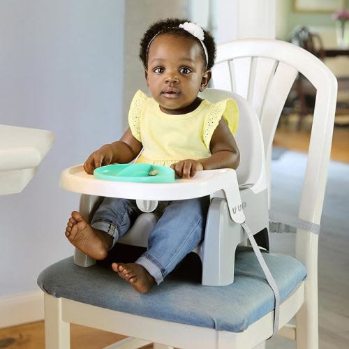 Summer Infant Deluxe Learn-to-Dine Feeding Seat – Infant and Toddler Feeding Chair and Booster Seat with Tray and 2 Snap-in Plates