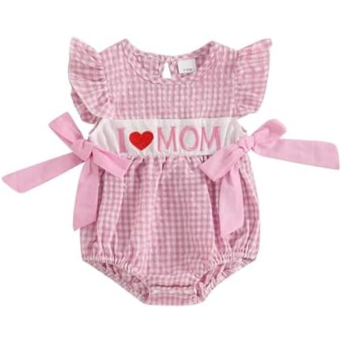 Baby Girl Summer Clothes Newborn Bubble Romper Embroidery Ruffle Sleeve Smocked Bodysuit Cute One Piece Outfit