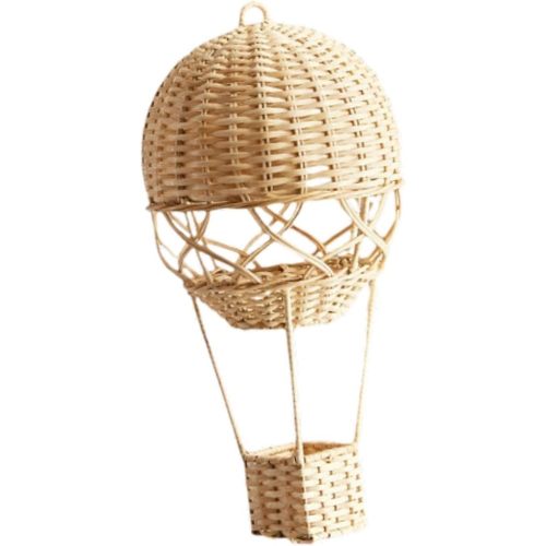 Rattan Hot Air Balloon Woven Hot Air Balloon Gifts Beige House Decorations Rattan Woven Pendant for Art Photography Nursery