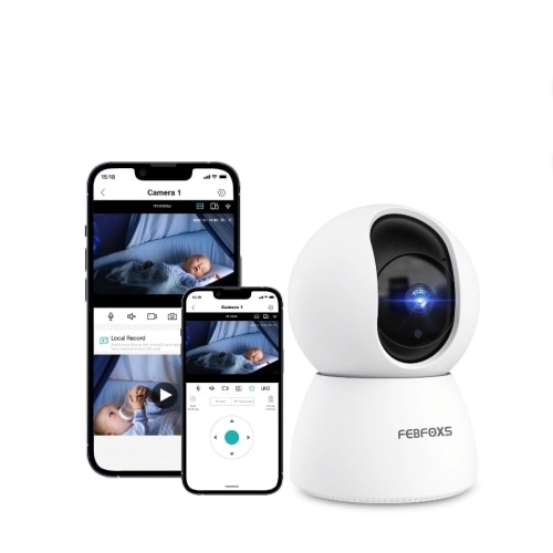 FEBFOXS Cámara de Seguridad 1080P Baby Monitor para Seguridad en el Hogar