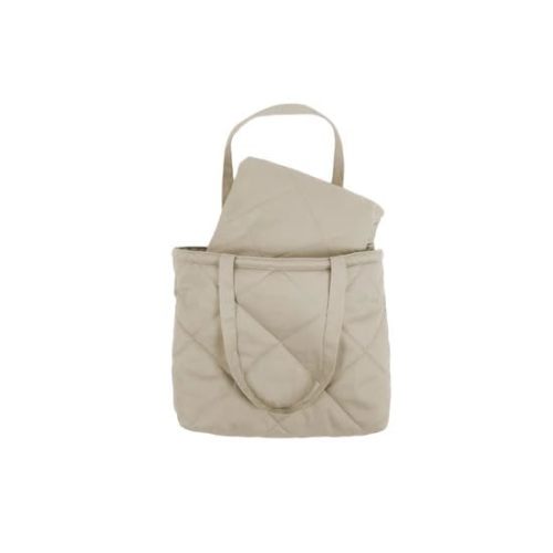 Snuggle Me® 2-in-1 Baby Play Mat - 100% Organic Cotton Baby Mat for Floor Play, Quilted, Foldable Playmat with Matching Tote Bag Included, Safety Certified & Machine Washable (37" x 37") - Birch