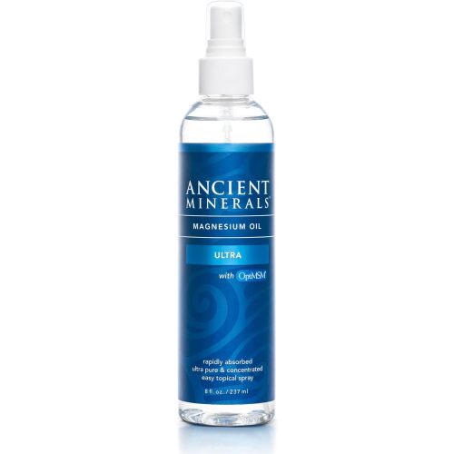 Ancient Minerals Ultra Magnesium Oil Spray Bottle of Pure Genuine Zechstein Magnesium Chloride - Topical Skin Application (8oz)