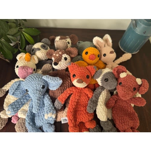 crochet lovey animals for child, crochet kids lovey, handmade animals, stuffed animal gift, baby shower gift, snuggler