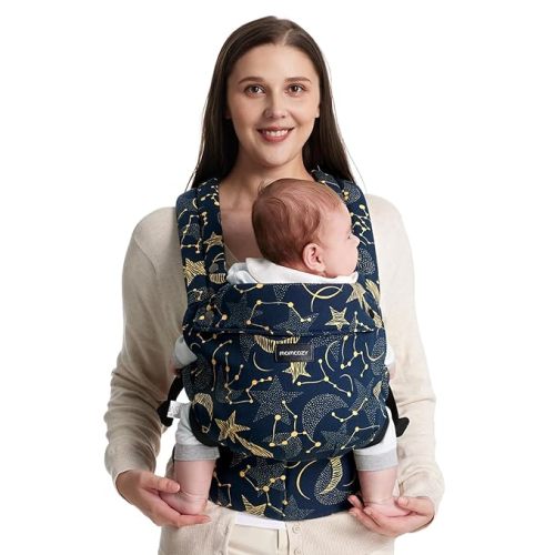 Momcozy Baby Carrier Newborn to Toddler - Ergonomic, Cozy and Lightweight Infant Carrier for 7-44lbs, All Day Comfort for Hands-Free Parenting, Enhanced Lumbar Support, Starry Night