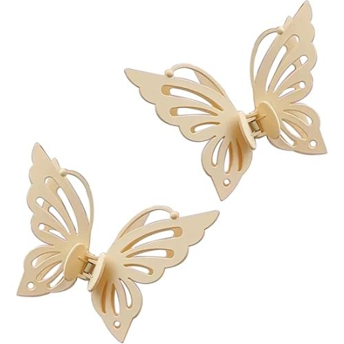 Lovely Gold Butterfly Curtain Tiebacks 2Pcs - SiegYma Cute Girlie Bedroom Curtain Holdbacks, Decorative Drapery Clips, Wall-Friendly Bow Tiebacks for Drapes(Gold)
