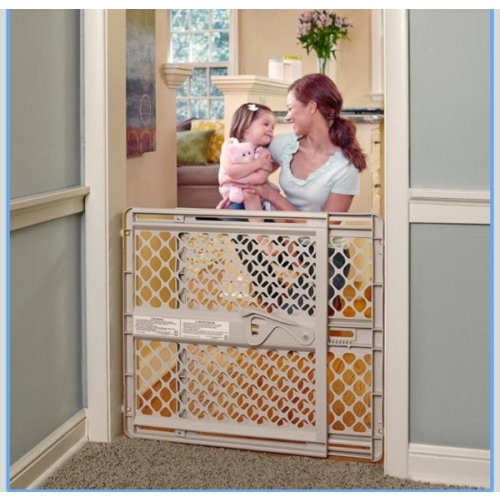 Toddleroo by North States - Supergate Ergo Baby Gate: Plastic Baby Gate for Stairs & Doorways - Adjustable Indoor Safety Gate - Made in USA - 26 to 42 Inches Wide - 26 Inches Tall - Sand