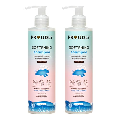 PROUDLY Softening Shampoo by Gabrielle Union & Dwyane Wade, Black & Brown Babies Coils, Curls & Waves, Tear-Free, Paraben-Free & Dermatologist-Tested, Sweet Vanilla, 9 oz, Pack of 2