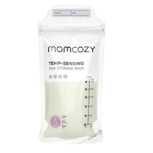 Momcozy Breastmilk Storing Bags, Temp-Sensing Discoloration Milk Storing Bags for Breastfeeding, Disposable Milk Storage Bag with 6 Ounce Self Standing, No-Leak Milk Freezer Storage Pouches, 200pcs