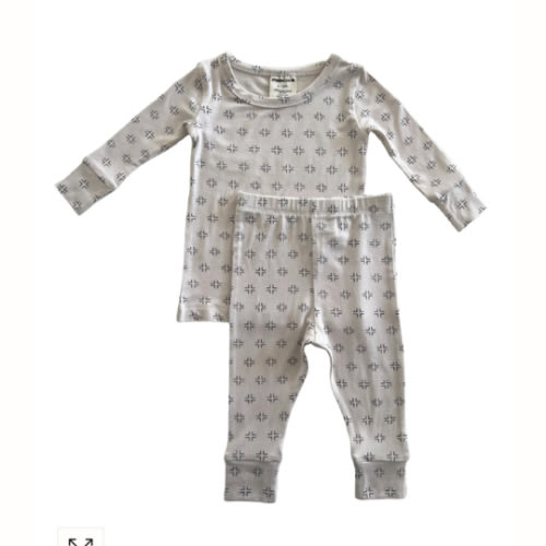 2-Piece Set, Natural/Black Geo – SpearmintLOVE