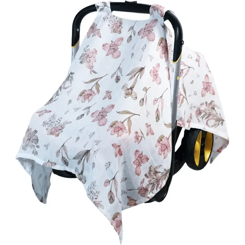 80S Muslin Car Seat Cover for Babies - Soft & Breathable Infant Carrier Canopy, Lightweight Sunshade for Summer, Universal Fit for Baby Boys & Girls