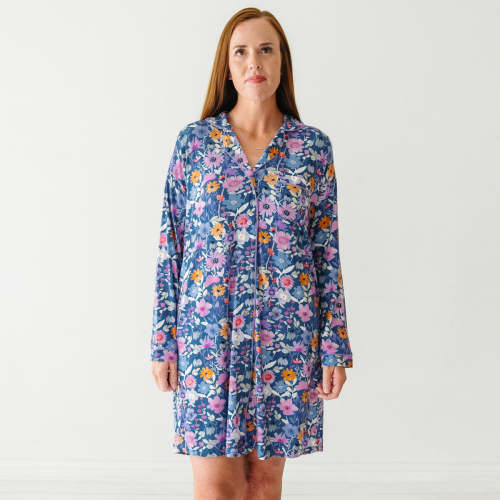 Dusk Blooms Women's Long Sleeve Sleep Shirt